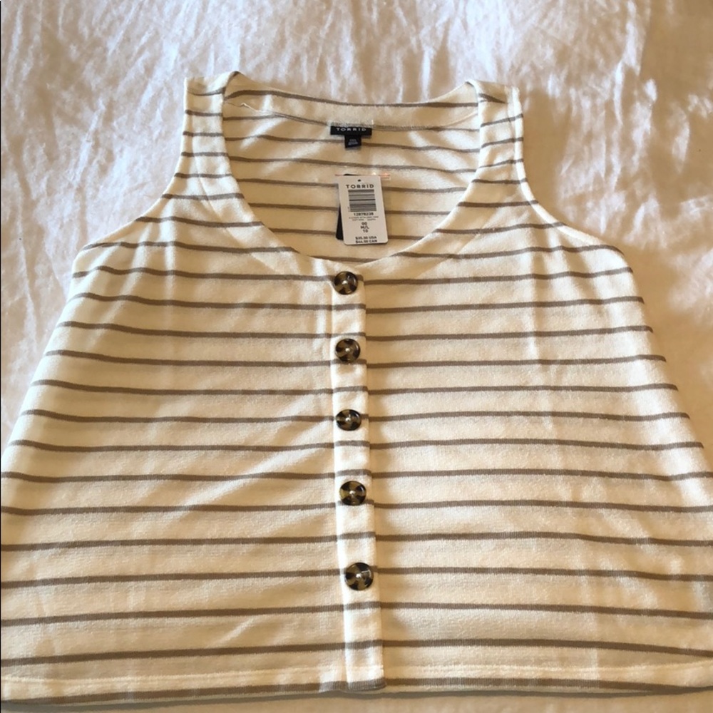 Torrid button down stripe tank